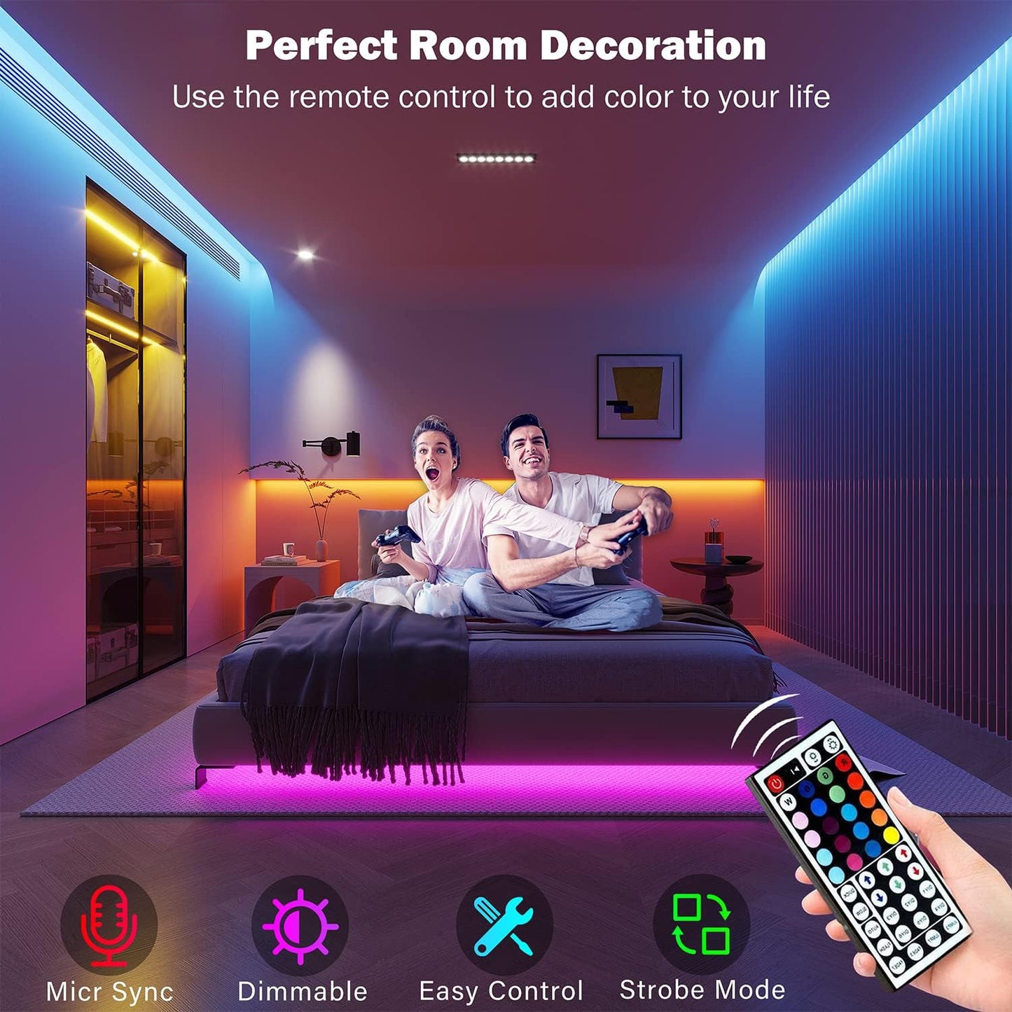 RGB LED Strip Lights with App Control – Transform Any Space with Color