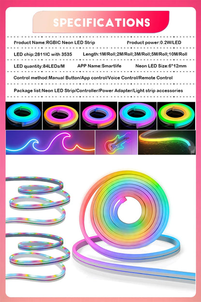 Neon LED Strip Lights 12-24V