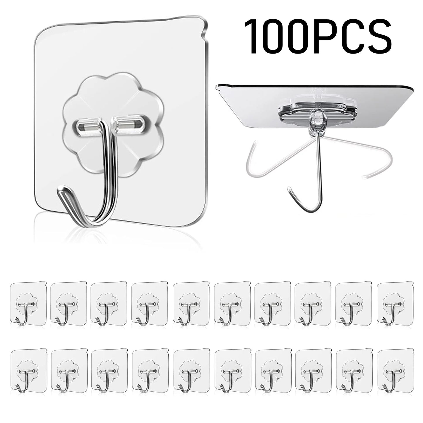 Wall Hooks, Sticky Hooks for Kitchen Bathroom Shower Door Outdoor Wall Hanging Door Self-adhesive