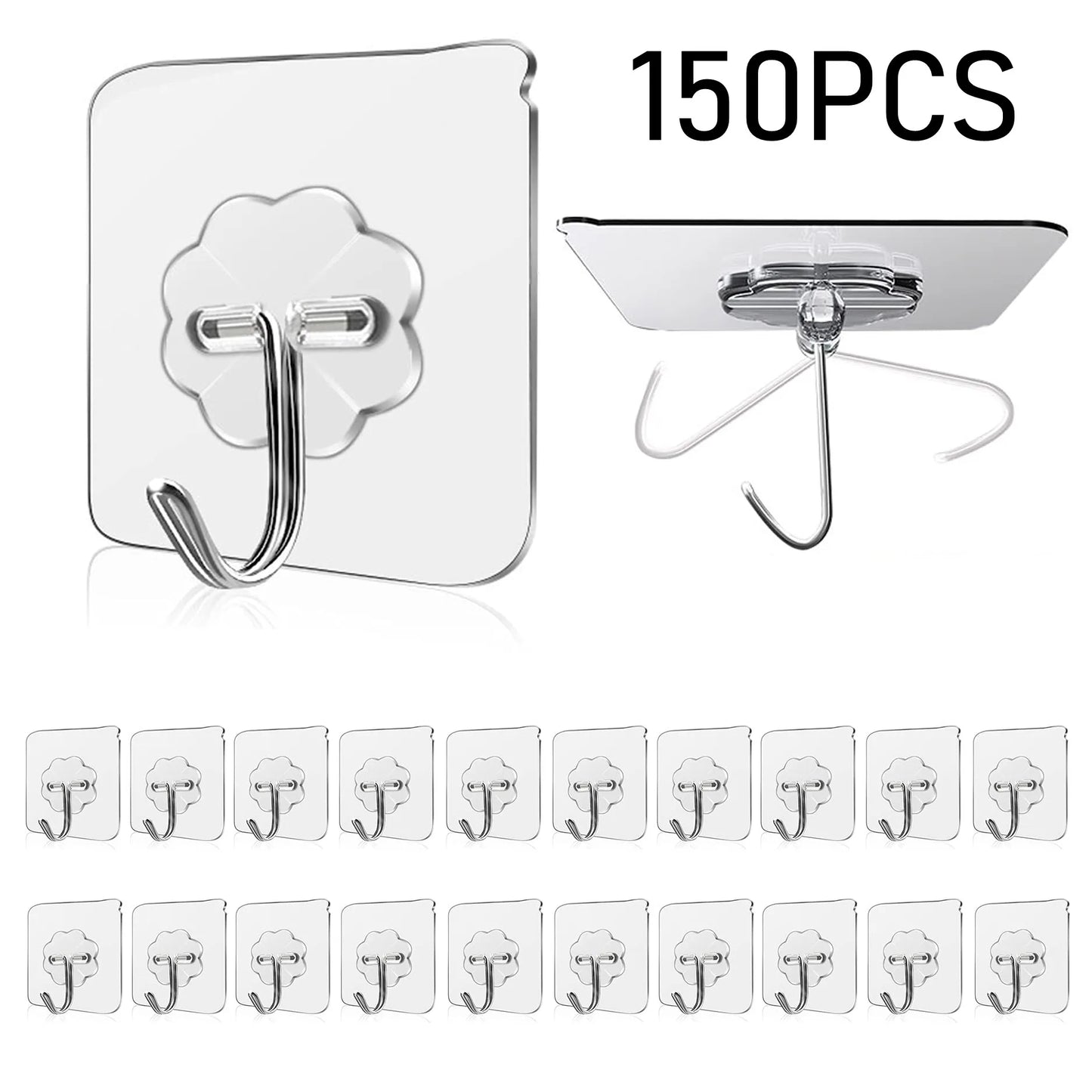 Wall Hooks, Sticky Hooks for Kitchen Bathroom Shower Door Outdoor Wall Hanging Door Self-adhesive