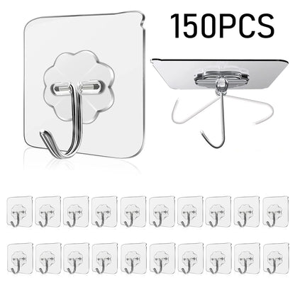 Wall Hooks, Sticky Hooks for Kitchen Bathroom Shower Door Outdoor Wall Hanging Door Self-adhesive